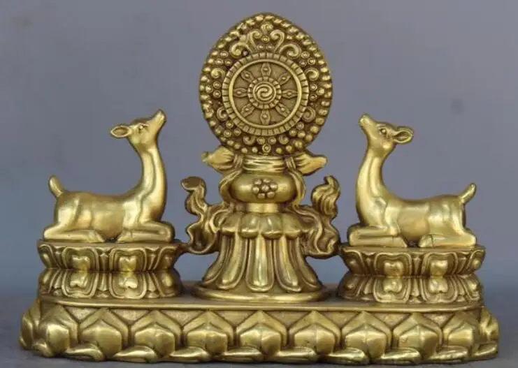 Китайская Бронзовая позолоченная Статуэтка фэн шуй с символом благоприятности