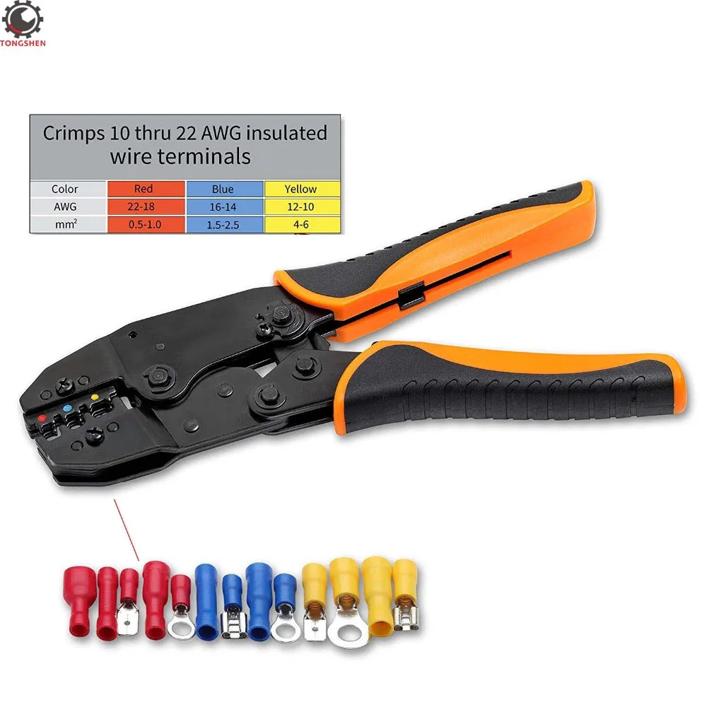 Купи Crimping Tool For Insulated Electrical Connectors Ratcheting Wire Crimper Crimping Pliers Ratchet Terminal Crimper Wire Crimp за 1,034 рублей в магазине AliExpress
