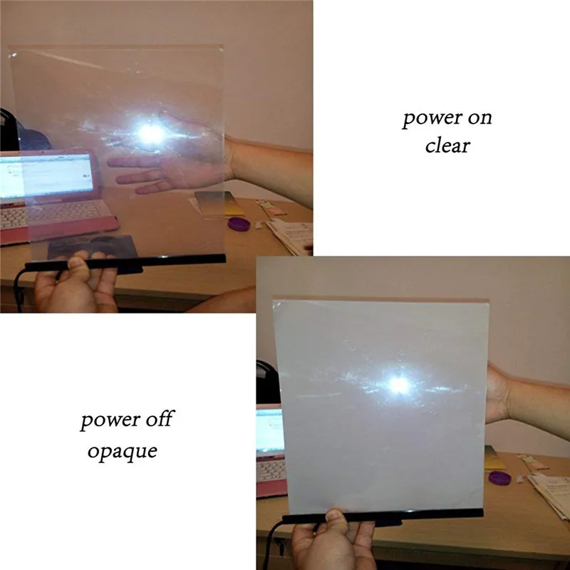 Смарт пленка стартер электрохромная PDLC переключаемая стеклянная 100x155 мм