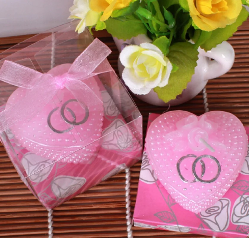 Свечи в форме сердца с красным/розовым жемчугом 10 шт.|heart rose|gift favorgift gifts |