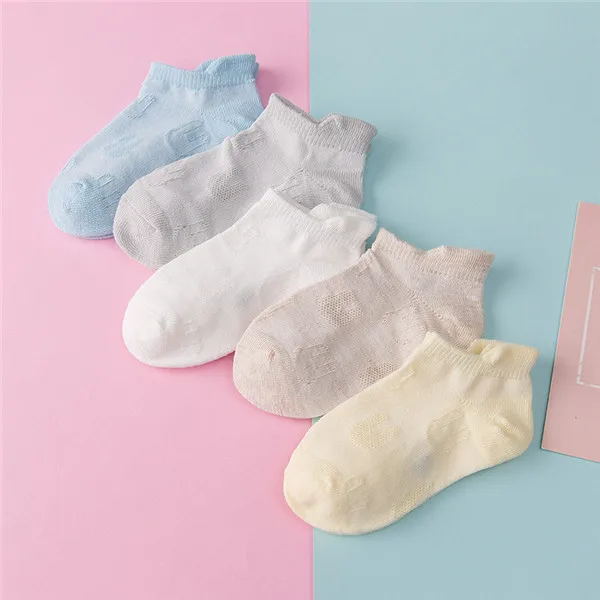 SS19-14 5 пар/лот, хлопковые носки для детей 1-12 лет, летние модные дышащие спортивные сетчатые носки для маленьких мальчиков и девочек, подарок на год, CN - Цвет: SS19-14