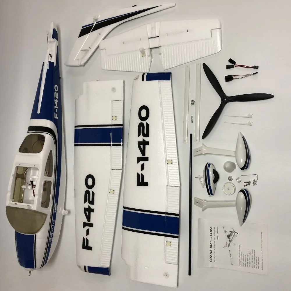 Радиоуправляемый игрушечный самолет EPO Cessna 182 1410 мм размах крыльев 6ch с закрылками и светодиодный светильник PNP