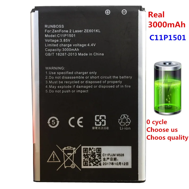 100% Новый оригинальный C11P1501 настоящий аккумулятор 3000 мАч для ASUS ZenFone 2 Laser Selfie ZE550KL