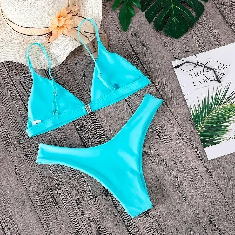 Однотонные Бразильские Купальники Lefeel женские микро бикини новый комплект с