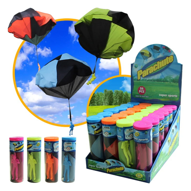 

Outdoor Novelty Soldier Parachute Special Children Bauble Play With Friends Toy Plastic Brolly Hand Throwing Ballute kids gifts