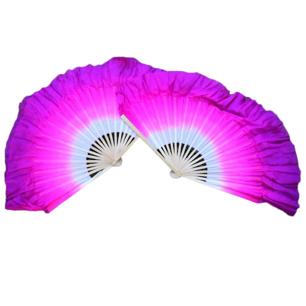 Короткие вееры для танца живота из 100% шелка 1 шт. правой руки белого розового