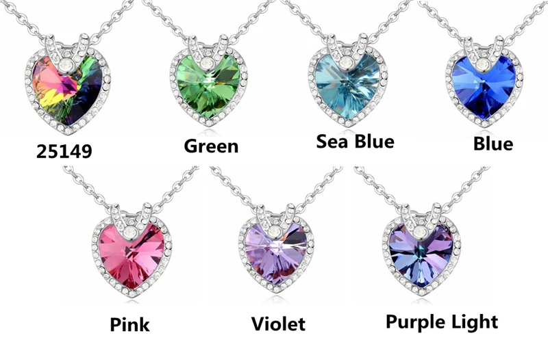 SHDEDE подвески в виде сердца, ожерелья с кристаллами от Swarovski, серебряная цепочка, колье для женщин, новинка, женский подарок+ 25774