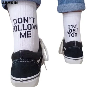 Забавные женские носки для девочек, хлопковые носки в стиле Харадзюку, Необычные носки в стиле хип-хоп, уличные носки унисекс для скейтборда