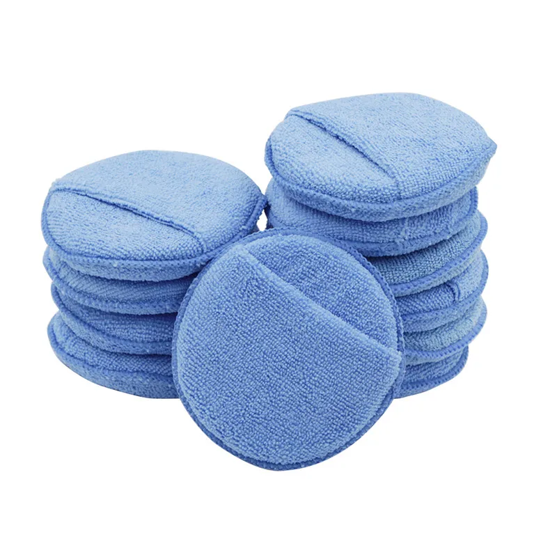 10x Applicators pad 10 шт. микрофибра воск спонж-аппликатор Pad 5 дюймов с пальцевым карманом для восковой полировки автомобиля уход за краской Buff колодки - Цвет: 10x Applicators pad