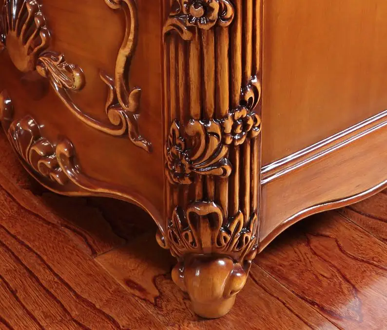 Прикроватный шкаф в европейском стиле тумбочка с резным покрытием из цельного