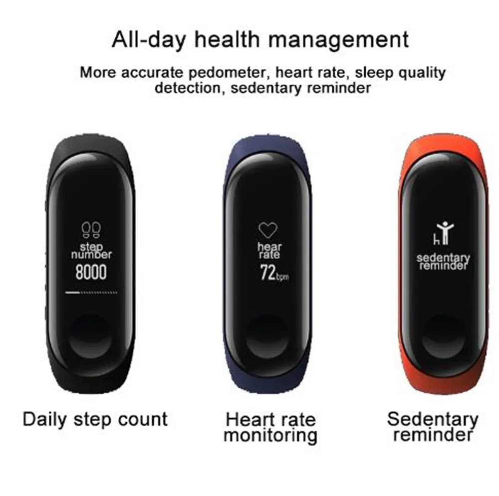В наличии Xiaomi mi Band 3 band фитнес-трекер монитор сердечного ритма 0 78 ''OLED дисплей