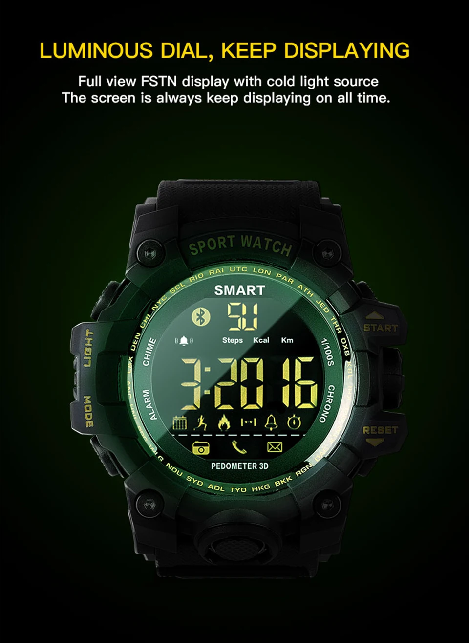 EX16S Bluetooth Smartwatch часы водонепроницаемые Relog SmartWatch беспроводные устройства шагомер SMS напоминание Удаленная камера для Android