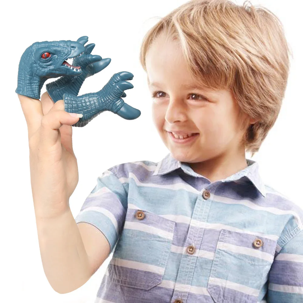 Реалистичный динозавр пальчиковые куклы игровой набор мягкая виниловая голова
