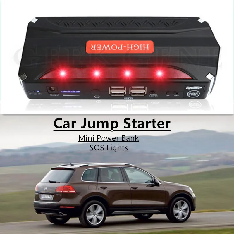 Мини аварийного 12V пусковое устройство 600A автомобиль скачок стартер Мощность банк Портативное зарядное устройство для стартера автомобиля для автомобиля Батарея усилитель Зарядное устройство бустер
