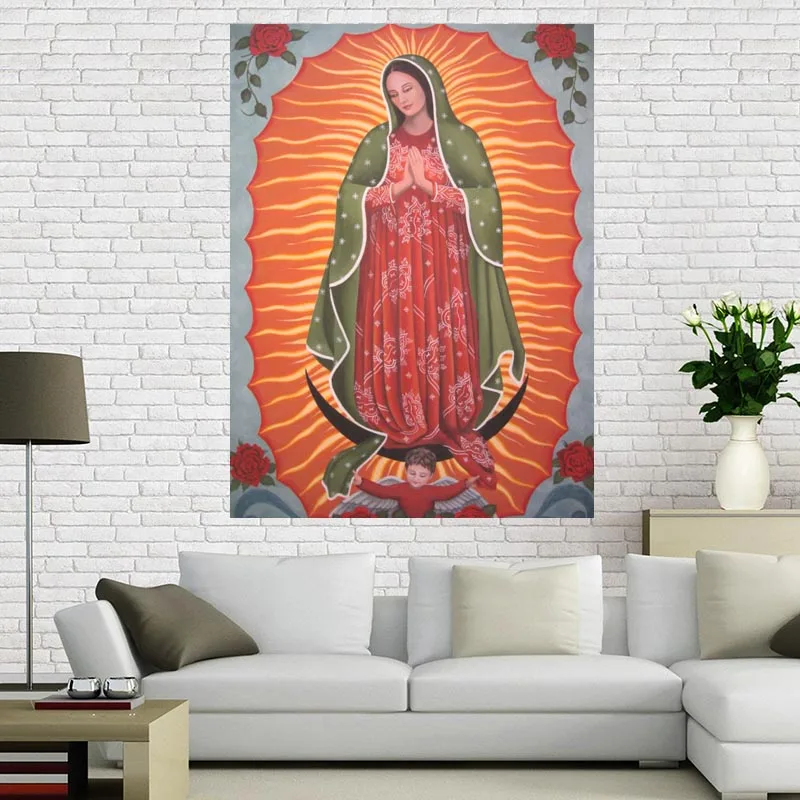 Новое поступление на заказ наш леди Гуадалупе холст постер для домашнего декора