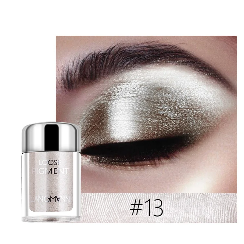 18 цветов пигменты блестящие тени для век пудра водонепроницаемые Металлические