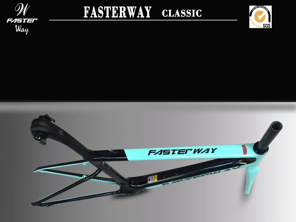 Тайваньский бренд FASTERWAY Классический прозрачный оранжевый серебристый супер светильник карбоновая рама дорога: рамка+ подседельный штырь+ вилка+ зажим+ гарнитура