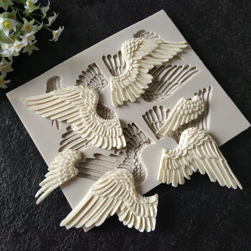 

New Angel Wings Silicone Mould 3 pairs of different wings cake decorating tools