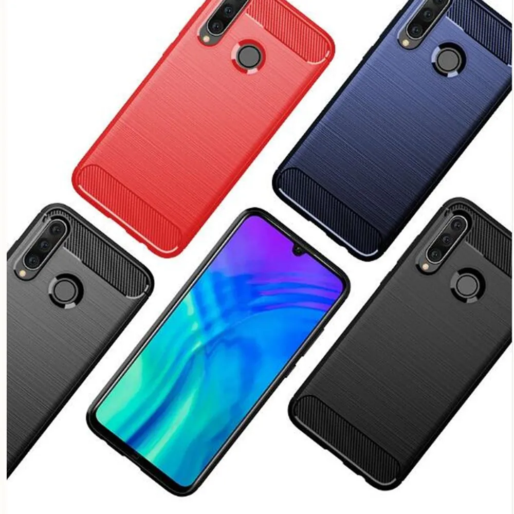 Чехол для Huawei Honor 20 Pro мягкий силиконовый матовый чехол из углеродного волокна Lite