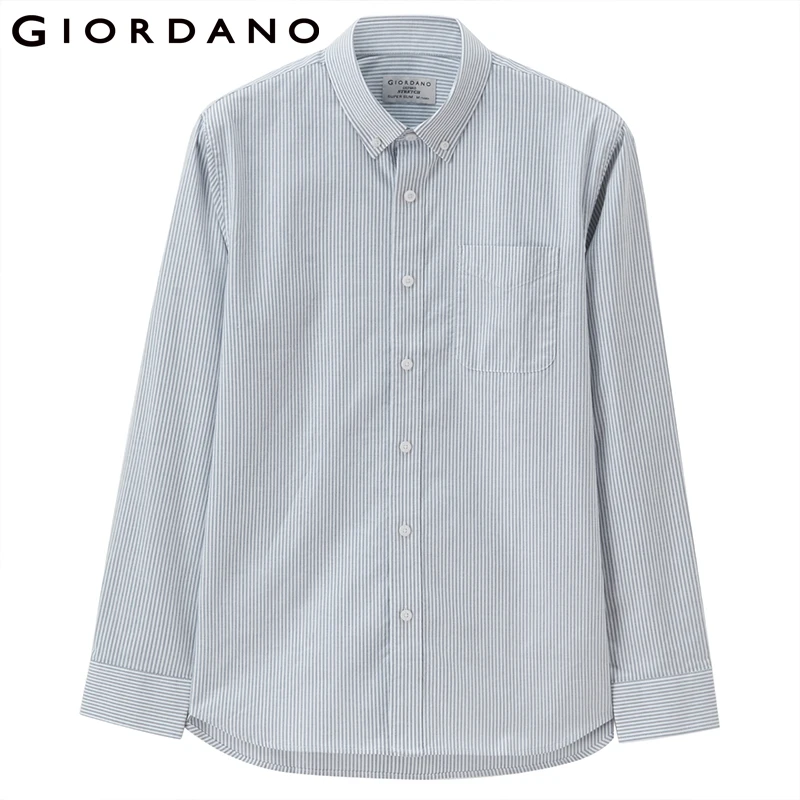Giordano Men Oxford Shirt Slim Stretchy Shirts Casual Smart Blouse for Camisa Masculina Chemise Homme | Мужская одежда