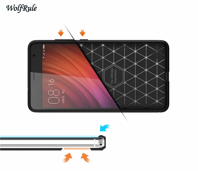 Чехол wolfrole для Xiaomi Redmi Note 4 Ударопрочный Мягкий чехол телефона из ТПУ с кистью Pro |