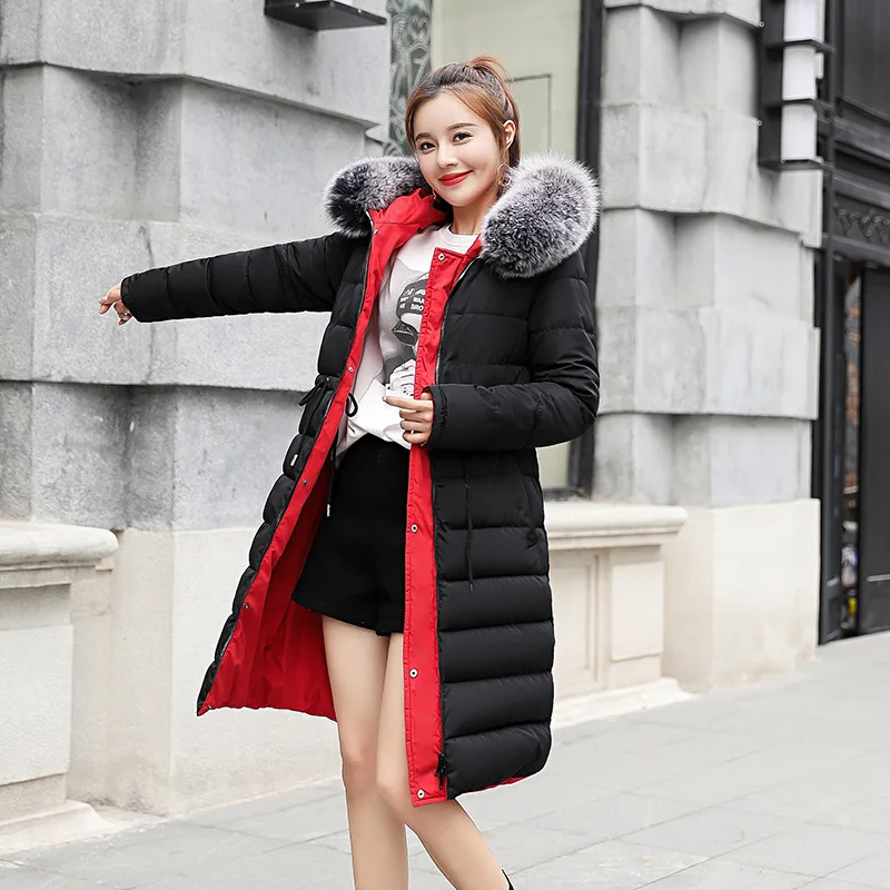 Плюс Размеры Fashion2018 Двусторонняя одежда парки средней длины Новый Осенне-зимнее