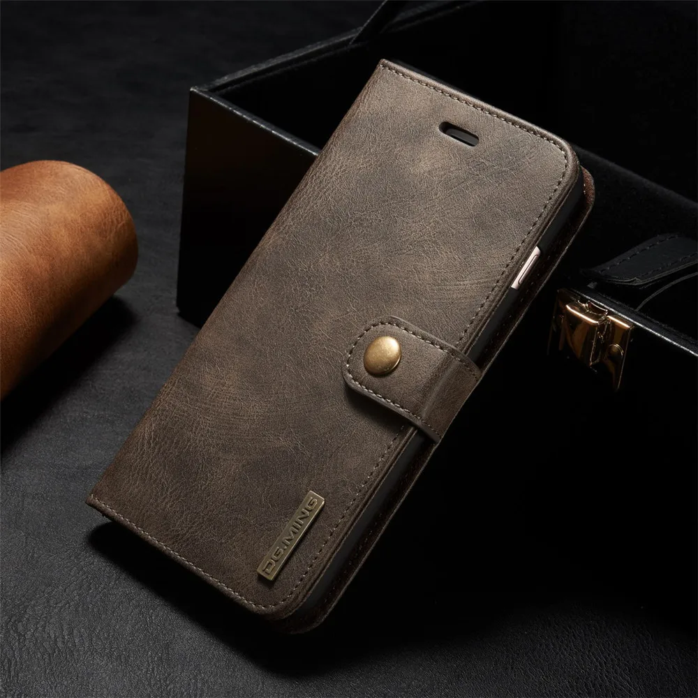 For iPhone 6 6s 7 8 Plus X Premium PU Leather Detachable 2 in 1 Multi-Functional Magnet Flip Wallet Card Slot w/ Back Cover Case | Мобильные