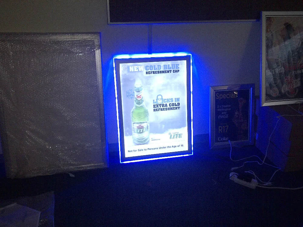 (4 графики/колонна) панель меню ресторана магнитная светодиодная фотовспышка