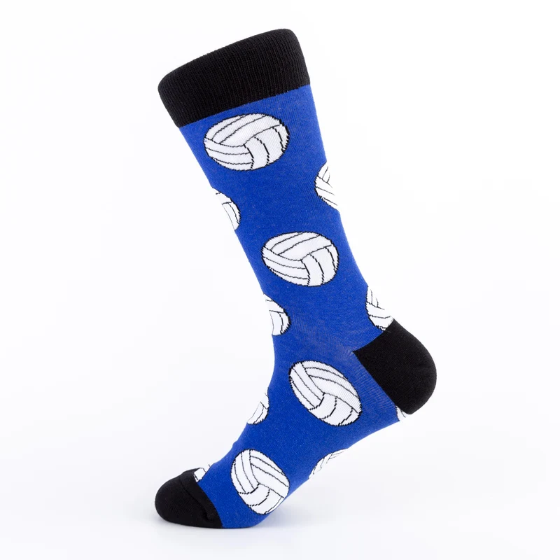 volleyball socks Повседневные жаккардовые носки для бейсбола, баскетбола, тенниса, волейбола, футбола, мужские носки, забавные Женские носочки, хлопковые счастливые носки - Цвет: volleyball socks