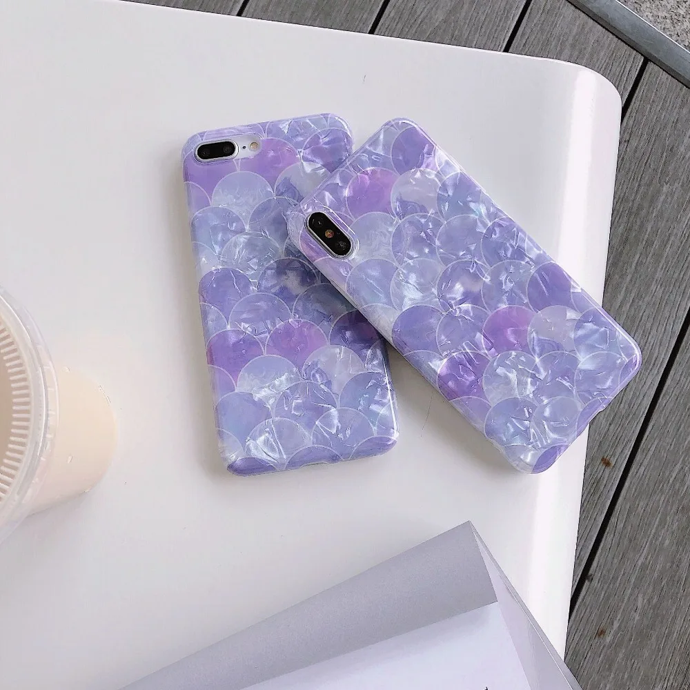 Гладкий Блестящий Мягкий чехол из ТПУ для iPhone x 6 6s plus 7 Plus 8 X XR XS Max фиолетовая шкала