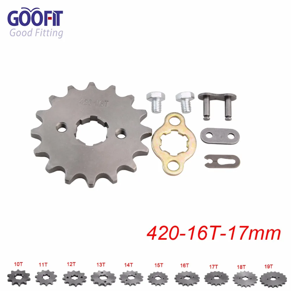 GOOFIT 420 10-19 зуб 17 мм ID двигатель передние звездочки для 50cc 70cc 90cc 110cc скутер мотоцикл велосипед ATV Quad Go Kart мопед