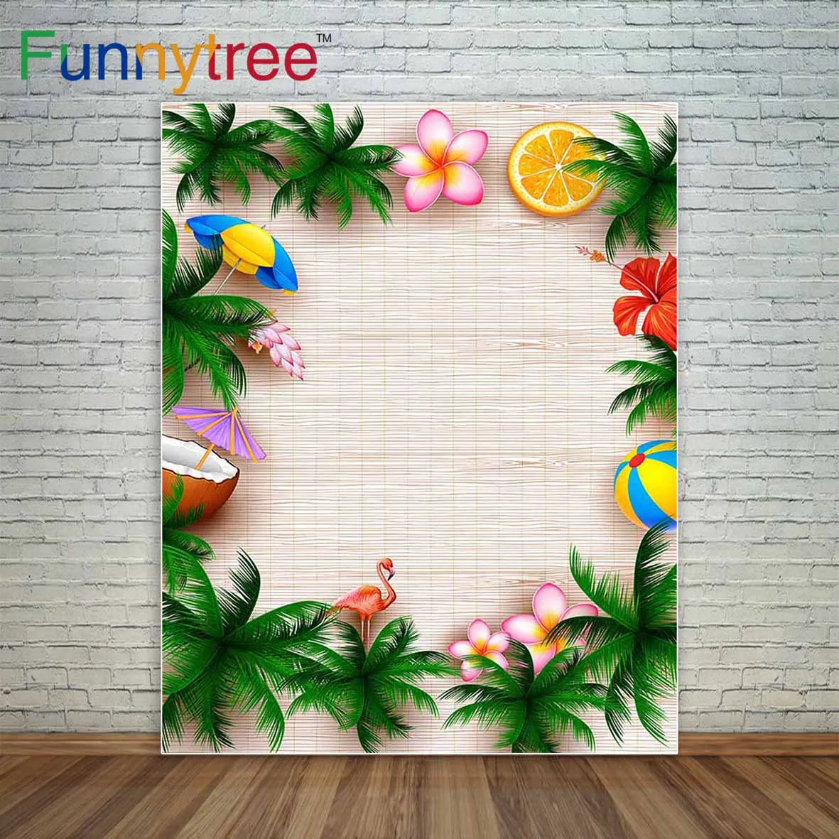 Funnytree фотофоны Фламинго джунгли листья пальмы экзотические цветы приглашения