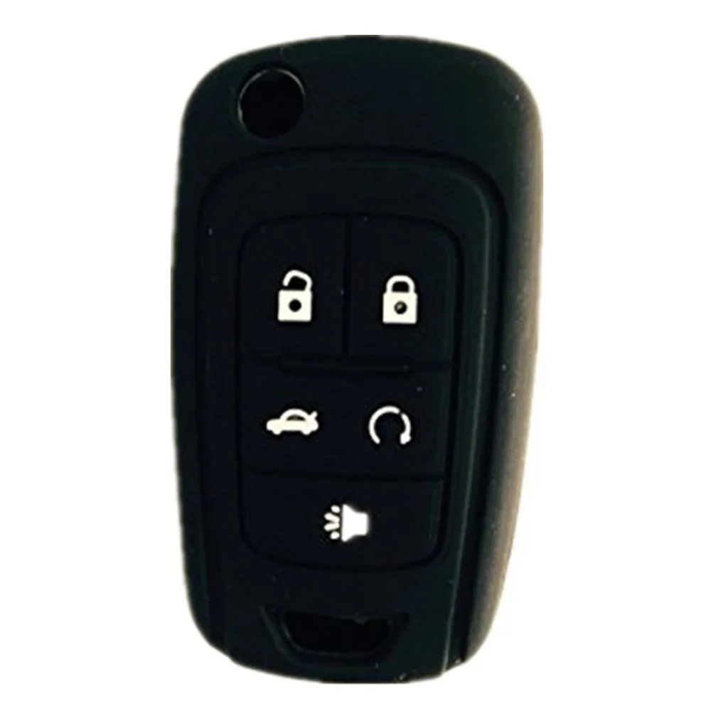 

5 Buttons Silicone Cover Holder Key Jacket for Chevrolet Camaro Cruze Volt Equinox Spark Malibu Sonic Flip Remote Key Case Shell