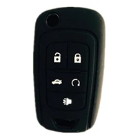 5 buttons silicone cover holder key jacket for chevrolet camaro cruze volt equinox spark malibu sonic flip remote key case shell