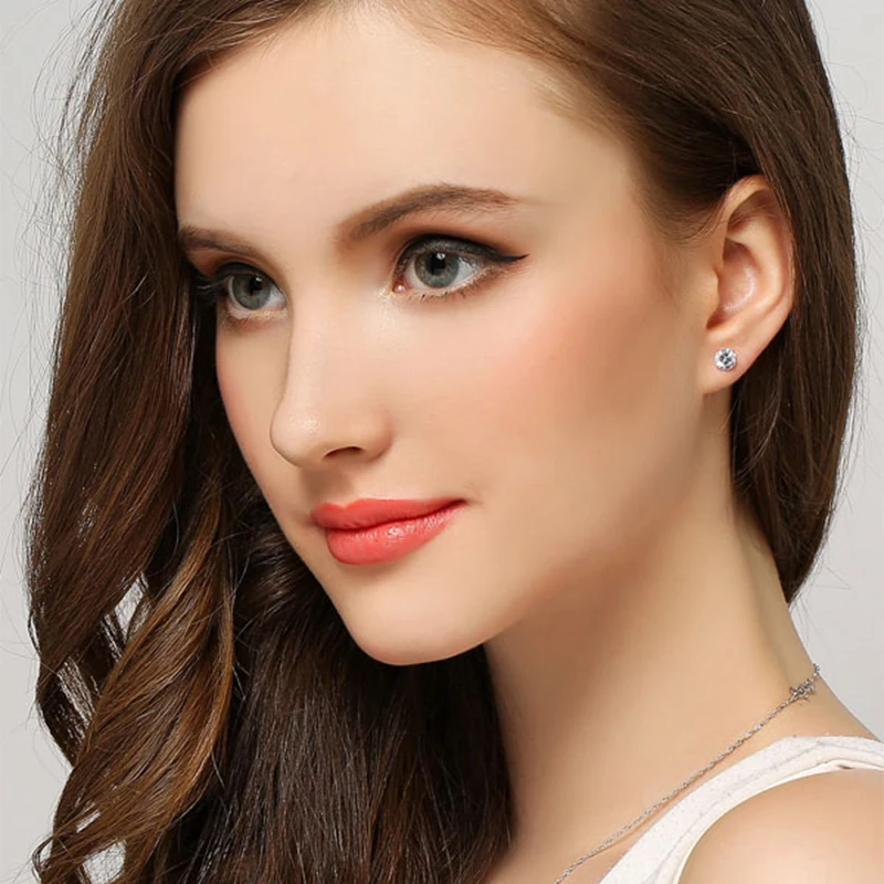 2018 Новый Настоящее 925 пробы Серебряные ювелирные изделия круглые серьги-шпильки