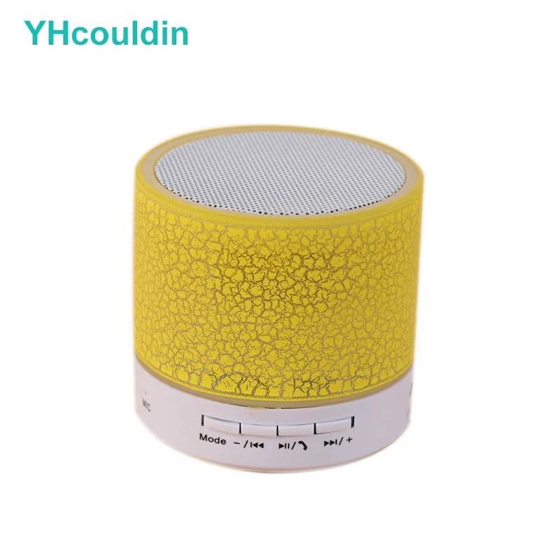 Yellow Speaker Беспроводные динамики bluetooth с sd-картой светодиодный переносной гриль сетка динамик для Xiaomi Redmi; Huawei Honor ноутбук мобильный - Цвет: Yellow Speaker