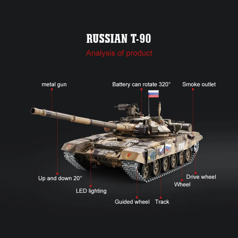 1/16 Радиоуправляемый Танк Модернизированный русский T90 модель танка с дистанционным управлением треки звездочки 3938 боевой танк реалистичное звуковое моделирование стрельбы