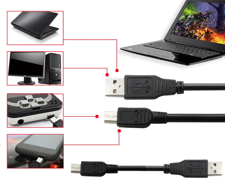 Кабель зарядного устройства Mini USB 3 метра 2 0 для контроллера Sony PS3 из чистой