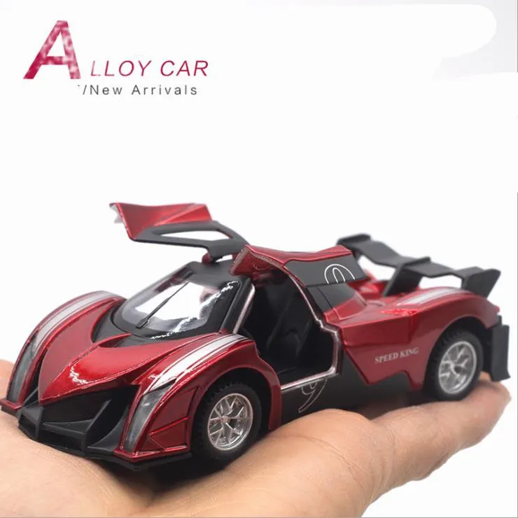 Модель игрушечного автомобиля из 1:32 сплава, музыкальная и мигающая, Спортивная модель, металлическая модель