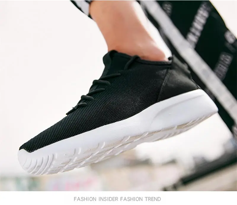 Мужские кроссовки с сеткой размера плюс для бега, светильник, Мужские дышащие спортивные кроссовки, летние белые спортивные A-301