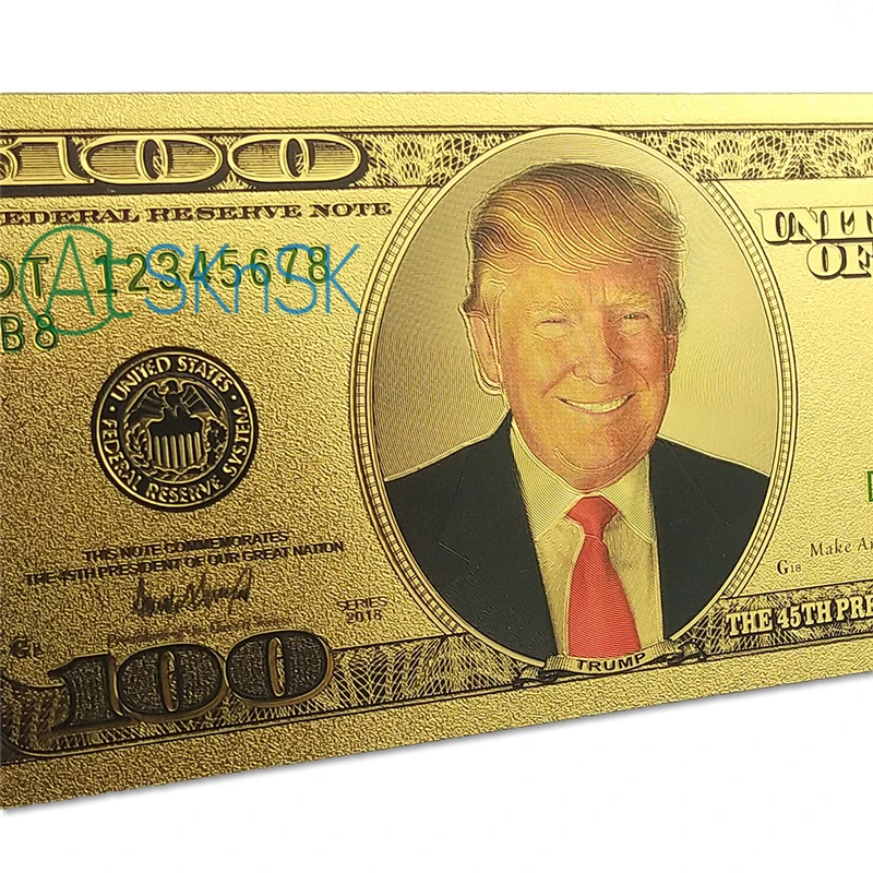 Оптовая продажа 100 шт./лот 45-й президент США Дональд Трамп цветные $100 доллар купюр