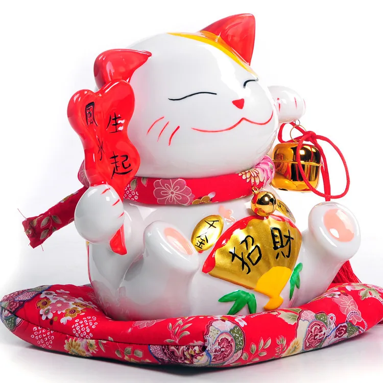

The new special offer with 9 inch large cat ornaments ceramic Lucky Cat piggy gift cat