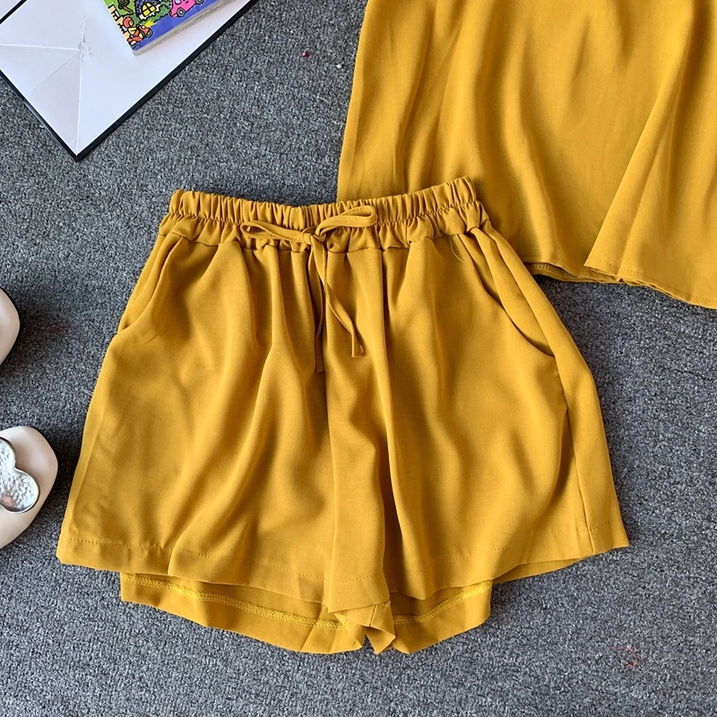 ALPHALMODA Лето Осень женский жакет с длинным рукавом+ топ на бретельках+ шорты повседневный комплект из 3 предметов женский однотонный наряд