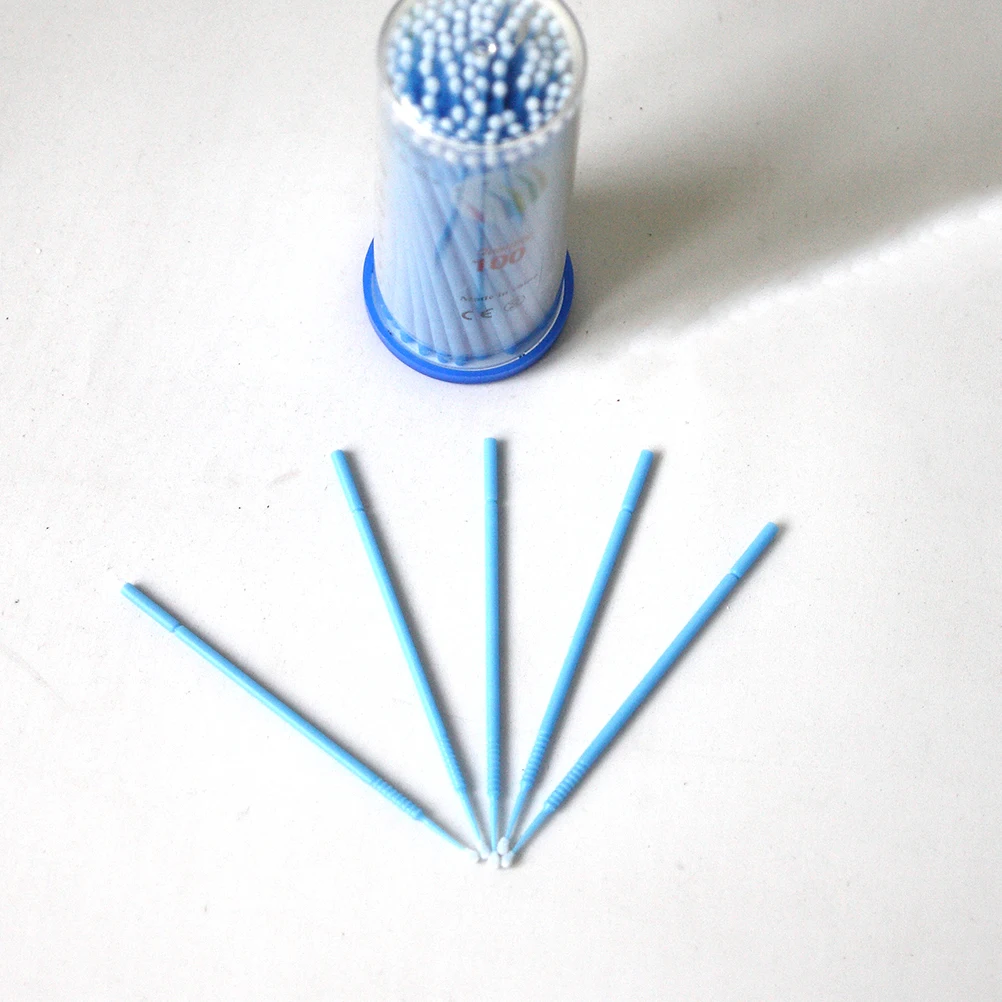 100Pcs Plastic Teeth Cleaning Dental Disposable Micro Applicator Brush Bendable Eyelash extension lint free micro brush With Box | Красота и
