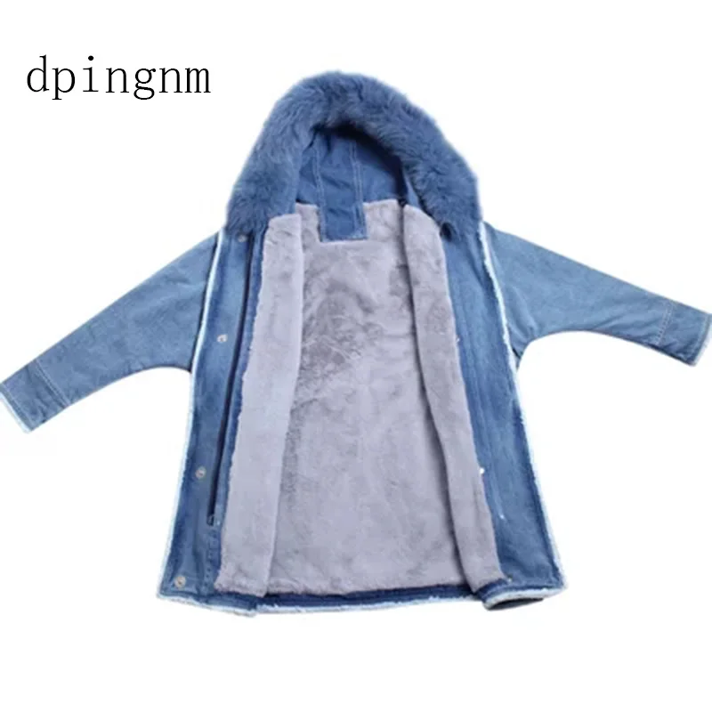 2018 модное женское длинное пальто с подкладкой из кроличьего меха парки верхняя