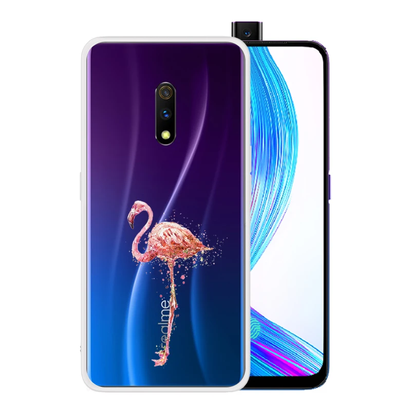Мягкий силиконовый прозрачный чехол из ТПУ для OPPO Realme XT 5 Pro X2 X Lite 3 F11 F7 F5 F9 Find Flamingo |