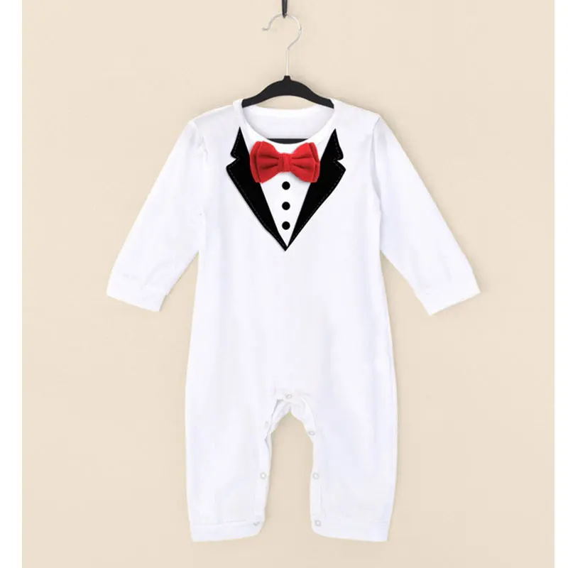 white romper suit Модная одежда для маленьких мальчиков; комбинезон; Одежда для новорожденных; Детский костюм; официальная одежда для свадьбы; верхняя одежда; джентльменский комбинезон; весна г - Цвет: white romper suit