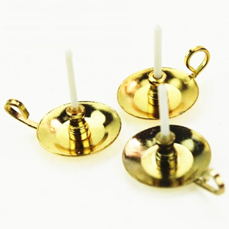 

Newest 1:12 Dollhouse Miniature Chandelier White Candles Pretend Play Doll House Accessories Baby Toy