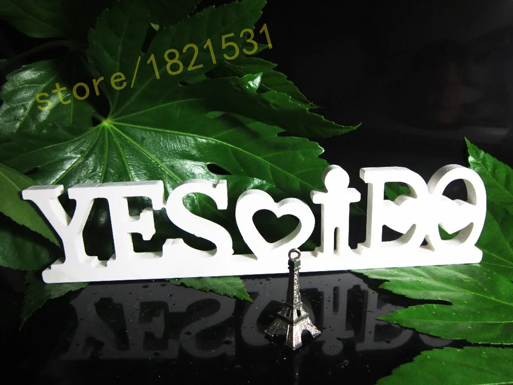 

Conjoined Letter Height 7cm X 30 cm YES IDO Home Decor artificial Wood Wooden White Letters Alphabet Wedding Birthday Decoration