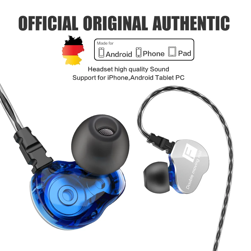 QKZ CK9 двойной блок привода в ухо наушники бас сабвуфер HIFI DJ Monito Бег Спорт гарнитура